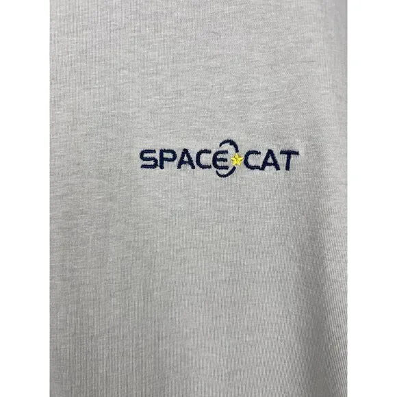 Space Cat T-Shirt Cat Lovers Perfect Gift Funny Cute Summer Gray NASA SZ XL:NWT - Picture 3 of 9